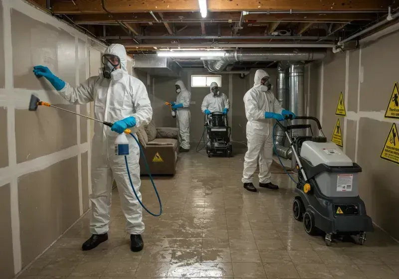 Basement Moisture Removal and Structural Drying process in Bull Run Mountain Estates, VA